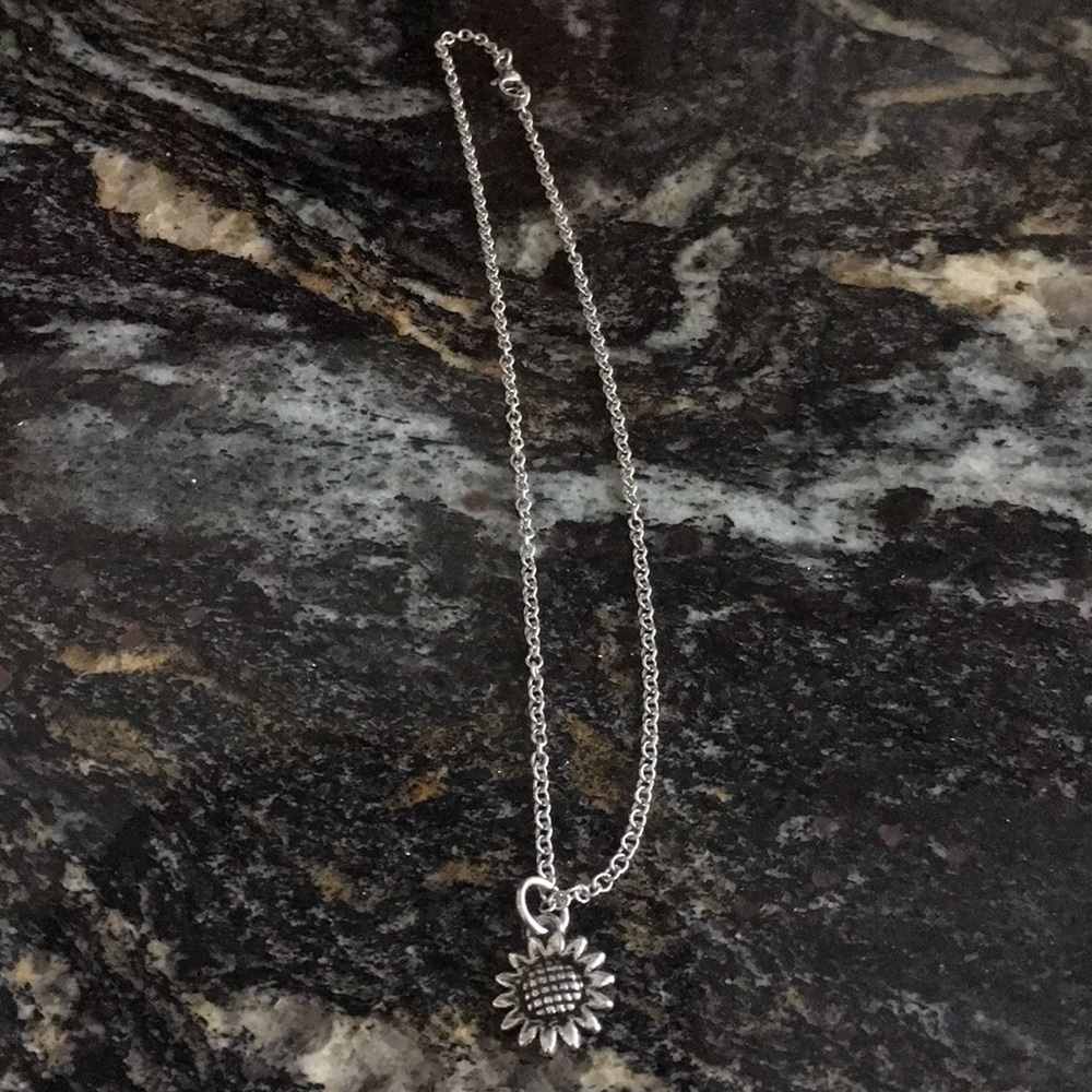 Sunflower Silver Necklace - Picture 2 of 3